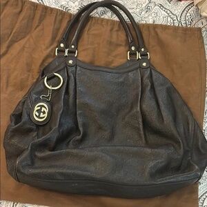 GUCCI Vintage 70’s Guccissima Large Sukey Tote Black/Brown